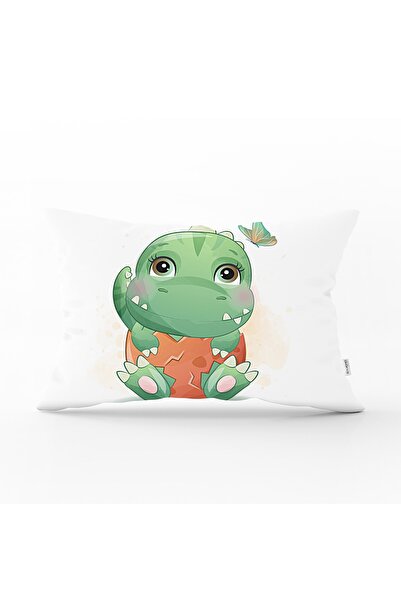 Realhomes غطاء وسادة مستطيل بتصميم ديناصور لطيف