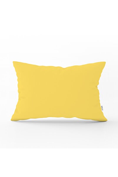 Realhomes Cream Solid Color Designed Rectangular Throw Pillow Cover