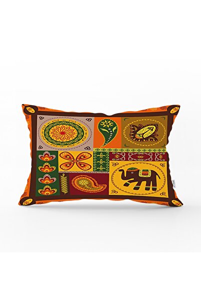Realhomes Rectangular Throw Pillow Cover with Ethnic Elephant and African Orn...