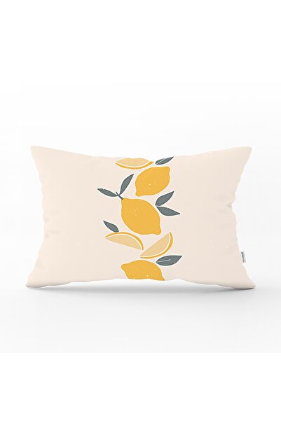 Realhomes Husă de pernă dreptunghiulară cu design personalizat imprimat cu lămâie antic portugheză