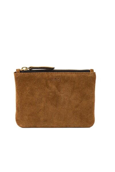 PİRCİ Kadın Taba Süet Deri Mini Pouch Çanta
