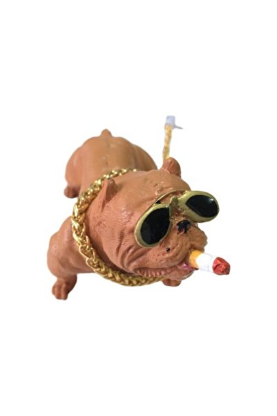 Eng Pitbull Figurine Dog Dashboard Interior Car Ornament Brown Pitbull Accessory