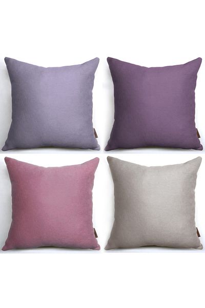 Alacastore Husă de pernă pentru balcon, cu textura moale, prune, 43x43, pachet de 4