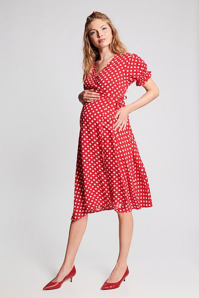 LYN MAMA Maternity Sarah Dress - Red