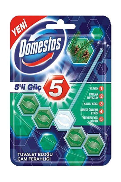 Domestos 5'li Güç Çam Ferahlığı WC Blok 55 gr 1 Adet