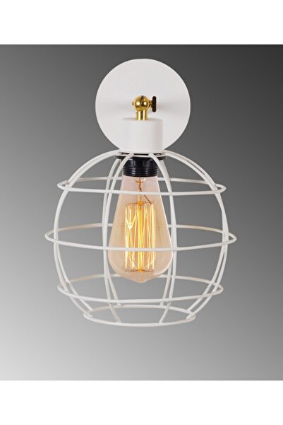 Dylight ريترو قفص معدني أبيض مفصلي ديكور ريفي الجدار الشمعدان