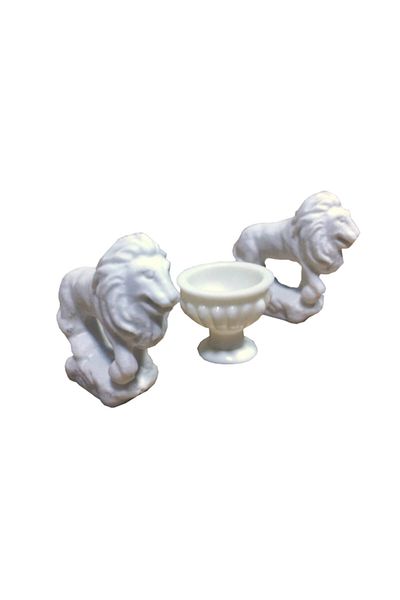 Dytac 3-Piece Model Lion Statue Height 2.6 Cm (vx-45)