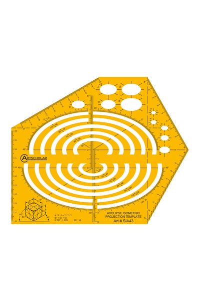 Artscholar Isometric Projection Ellipse Template Ruler