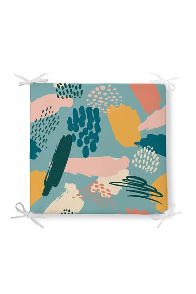 Realhomes Pastel Colored Blue Orange Dot Design Digital Printed Zippered Chai...