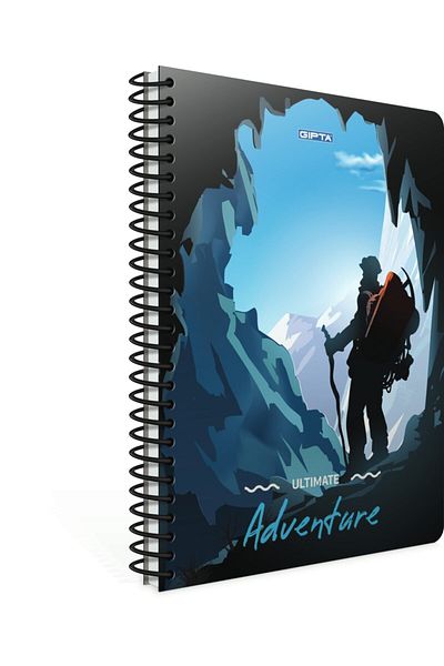 Gıpta Adventure Spiral Cardboard Cover 80 Sheets A4 Notebook Set Checked (4 Pieces)