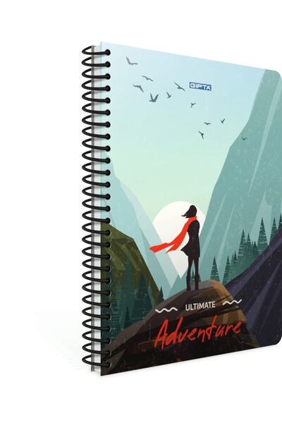 Gıpta غطاء ورقي حلزوني للمغامرة مكون من 80 ورقة مقاس A4 مربعات (4 قطع)