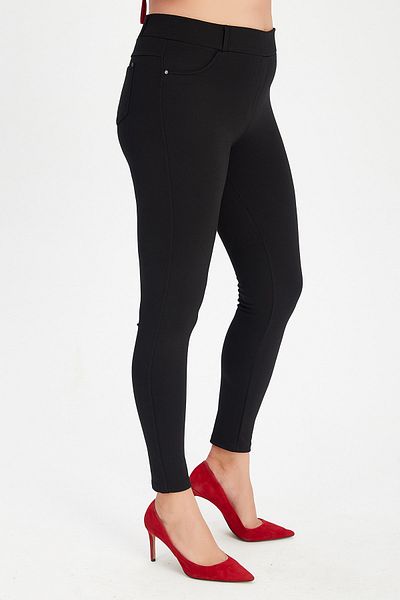 Moda Cazibe Women's Black Large Size Pocket Leggings Trousers