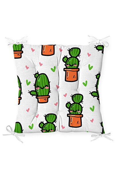 Realhomes Kalp Motifli Kahverengi Saksıda Sevimli Kaktüs Tasarımlı Pofidik Sa...