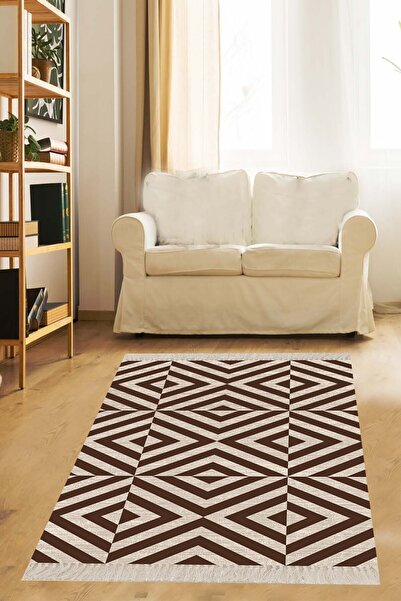 on the clouds Baklava Dilimi Karo Geometrik Desenli Dijital Baskı Yolluk 120x...