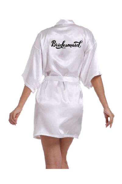 Bridesmaid Sabahlık , Nedime Sabahlık Simli Gümüş Baskılı