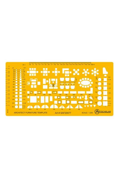 Artscholar Mimari Şablon - 1:200 Mobilya Tefriş Şablonu (SAF20077)