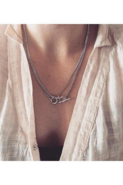 pop up store Women's Silver Chain Double Necklace Set