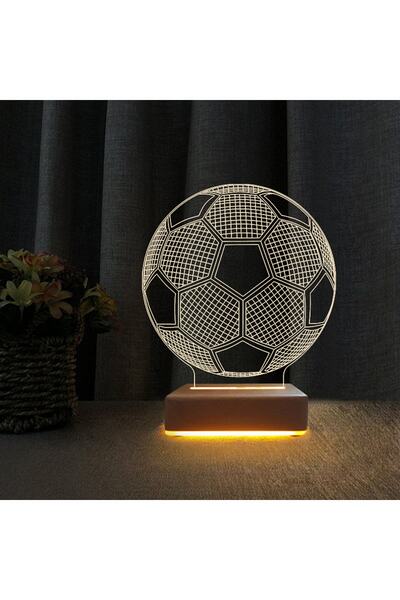 Vipyol Unisex Futbol Topu 3d Led Lamba Çocuk Odası Gece Lambası