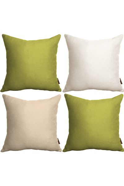 Alacastore 43x43 Combinație de cafea cu lapte crem verde fistic din 4 piese - Balcon de grădină cu textura moale