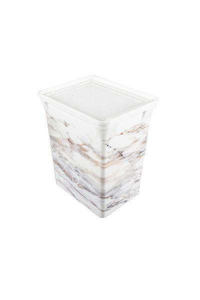 QUTU Λευκός κάδος απορριμμάτων Marble 10lt
