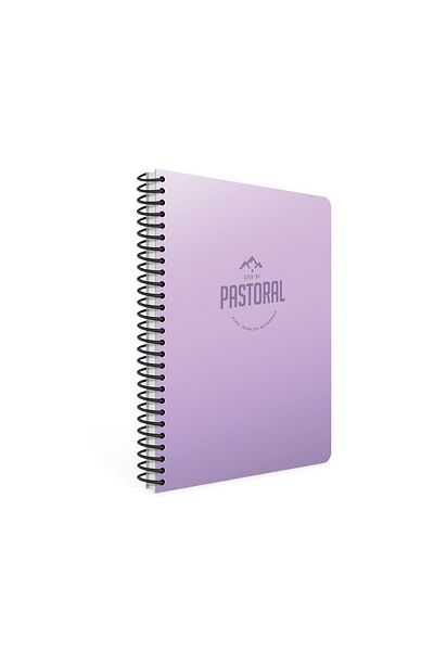 Gıpta Pastoral A4 96 Sheets Checkered Pp Cover Spiral Notebook Lilac