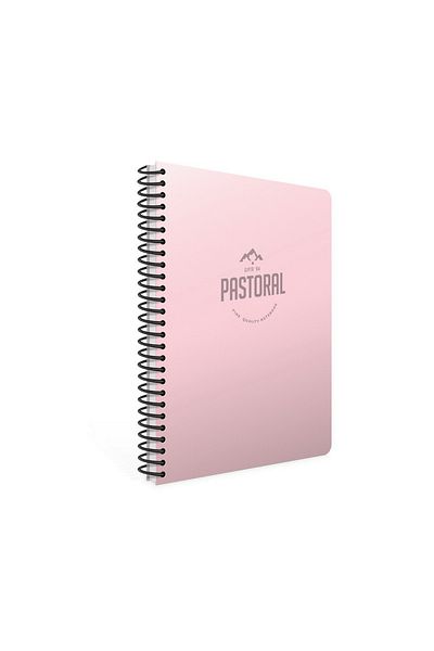 Gıpta Pastoral A4 120 Sheets Checked Pp Cover Spiral Notebook Pink