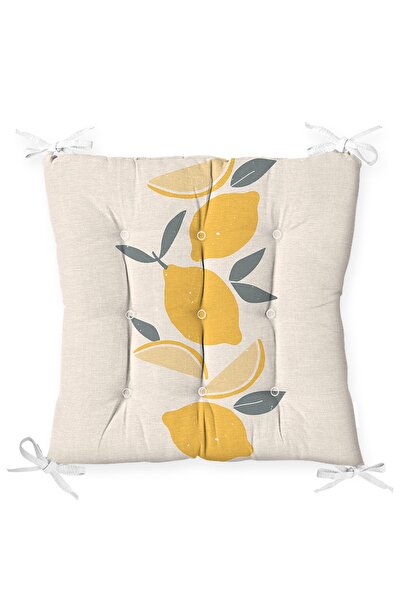 Realhomes وسادة كرسي منتفخة بتصميم خاص مطبوعة بالليمون البرتغالي