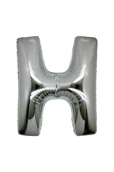 PARTİSERÜVENİ Letter Balloon Foil Letter H Silver 34 Inch (76 Cm)