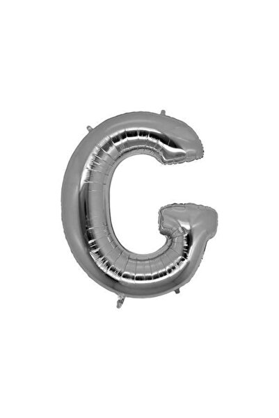 PARTİSERÜVENİ Letter Balloon Foil G Letter Silver 34 Inch (76 Cm)