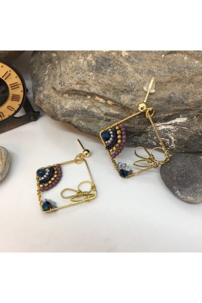 Porsuk Alternatif الخرز اليدوية مضفر الأقراط البوهيمية الأصيلة العرقية