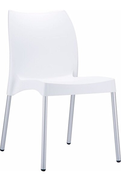 Siesta Beyaz Vıta Plastik Contract  Mutfak Balkon Salon Bahçe Cafe Sandalye