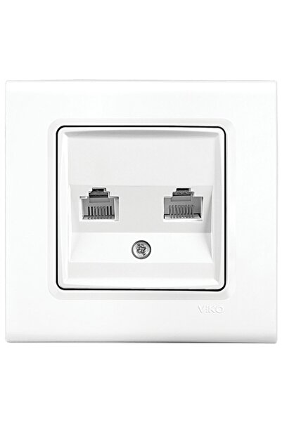 VİKO Çerçeve Dahil Data Nümeris Telefon Prizi Rj45 Cat6  Rj11