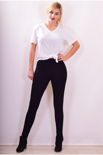 Maya Women's Black Large Size Leggings Pants