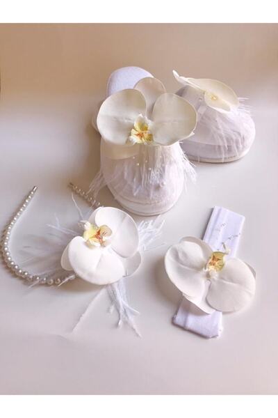 ALAZ TASARIM HOBİ Design Hobby Orchid Maternity Slippers Crown and Baby Bandana