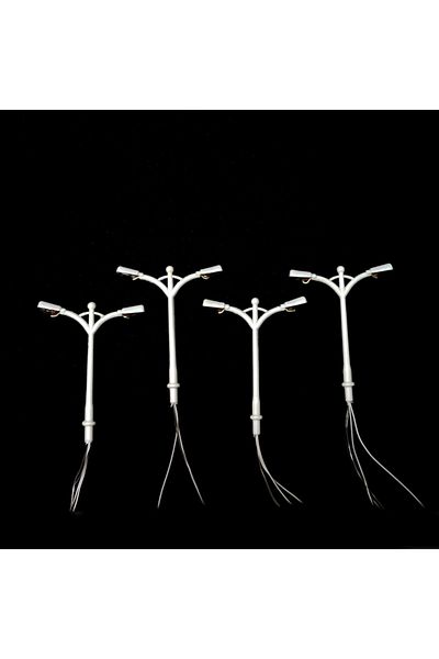 Dytac 4-Piece Model Double Street Lighting Illuminated 1:100 Scale (vım-109)