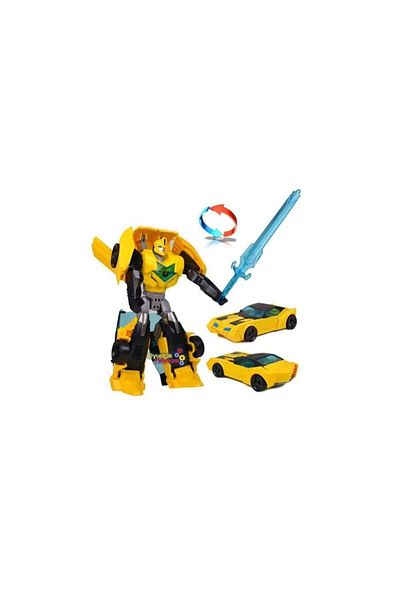 Gepettoys سيارة روبوت لعبة T-warrior معدنية صفراء اللون قابلة للتحويل