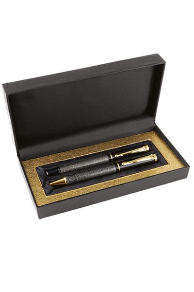 ege kalem Ottoman Engraved Ballpoint and Rollerball Pen Set
