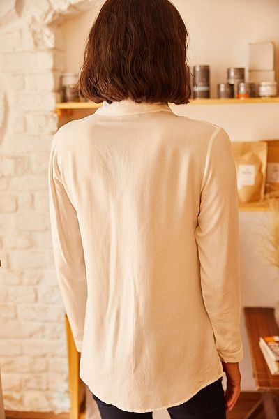 Olalook Women's Ecru Woven Viscose Regular Fit Shirt GML-19000697