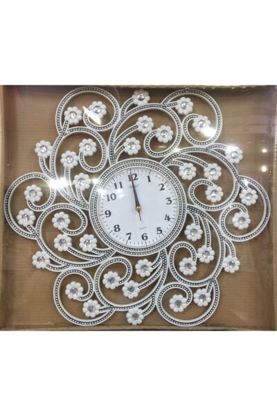 QUARTZ Büyük Boy Taşlı Salon Tipi Modern Duvar Saati Yeni Model 54 cm.
