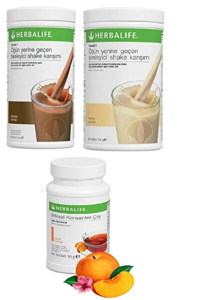 Herbalife 1 Adet Çikolata Shake 1 Adet Vanilya Shake - 1 Adet Şeftali Aromalı...