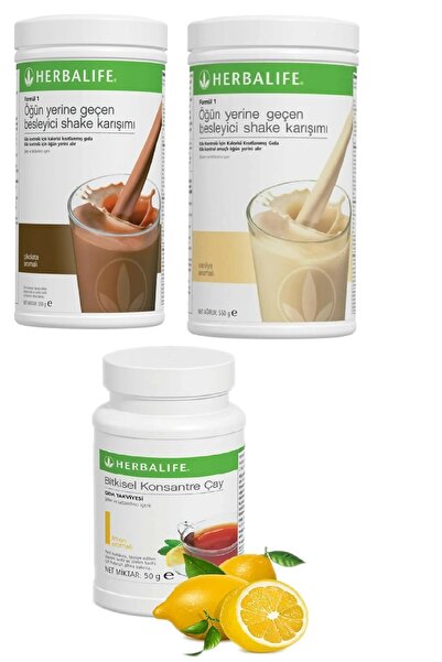 Herbalife 1 Adet Çikolata Shake 1 Adet Vanilya Shake - 1 Adet Limon Aromalı 5...