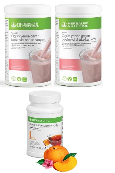 Herbalife 2 Adet Ahududu Beyaz Çikolatalı Shake - 1 Adet 50 gr Şeftali Aromalı Çay
