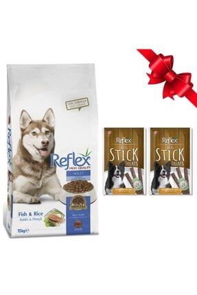 reflex somonlu pirincli yetiskin kopek mamasi 15 kg 2 adet dana etli stick odul fiyati yorumlari trendyol