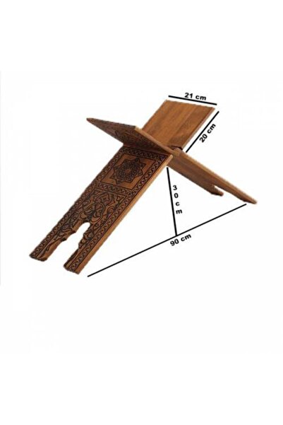 CAMİMARKET Hediyelik Rahle Ahşap Yakma Desenli Rahle 75 Cm