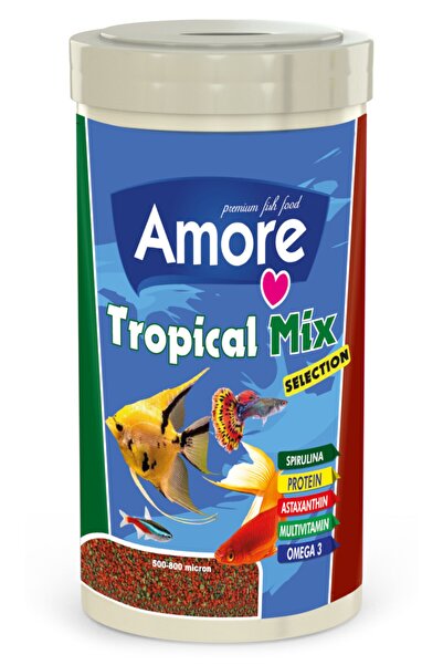 AMORE Tropical Mix Selection 1000ml Lepistes Moli Tetra Tropikal Akvaryum Bal...