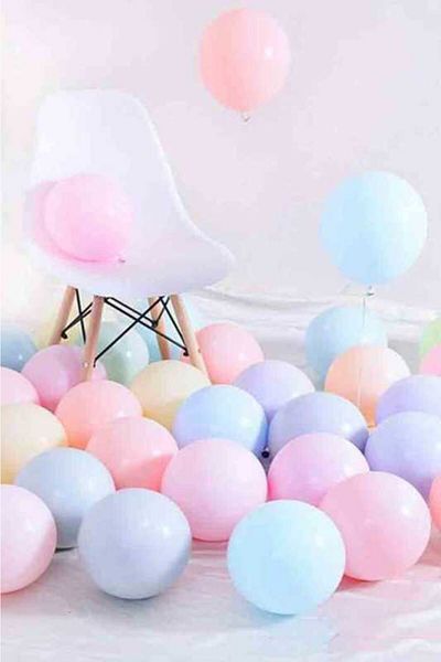 PARTİSERÜVENİ Macaron Balloon Mixed Color 12 Inch & 5 Mt Balloon Chain