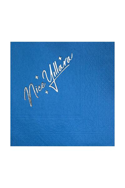 Story 33 سم ورق فضي مزخرف لحفلات السنوات 16 من مناديل ورقية زرقاء