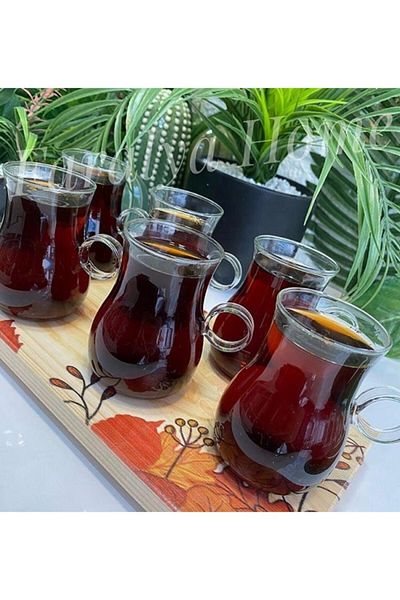 AROW Set of 6 Borosilicate Glass Tea Cups