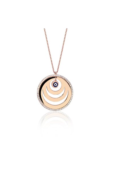 Lilarote Pırlanta 3'lü Isim Yazılabilen Taşlı Halka Plaka Kolye