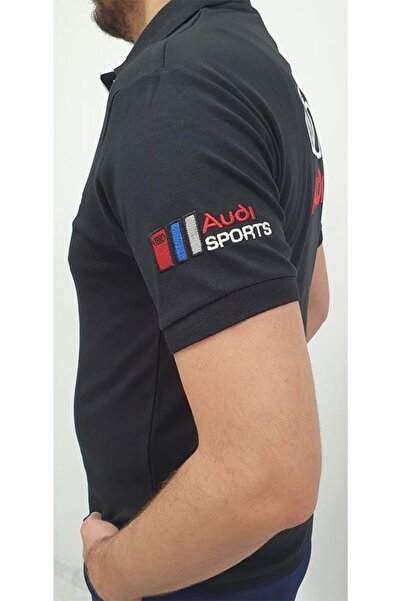 BBB Μπλουζάκι με λαιμόκοψη πόλο με κέντημα με λογότυπο Unisex Black Formula Audi